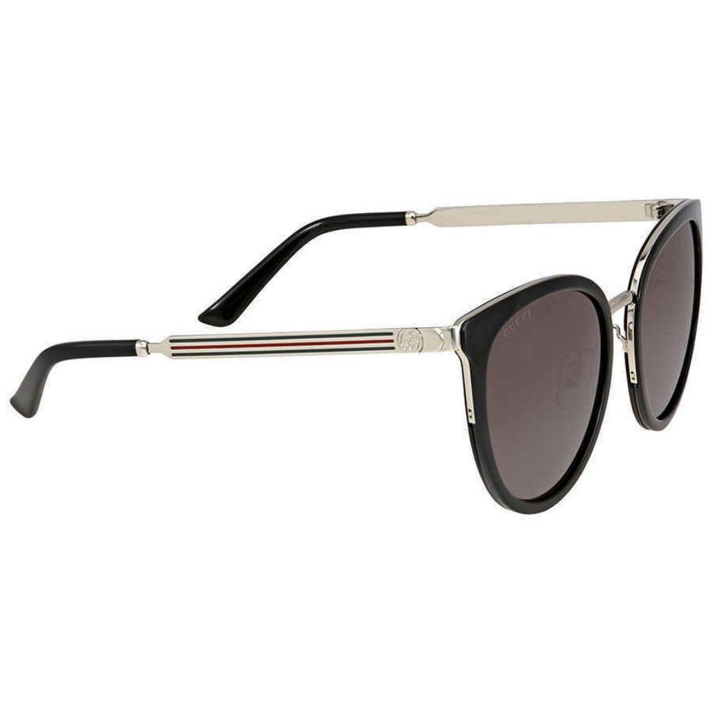 NEW Gucci Black and Silver Round Unisex Sunglasses